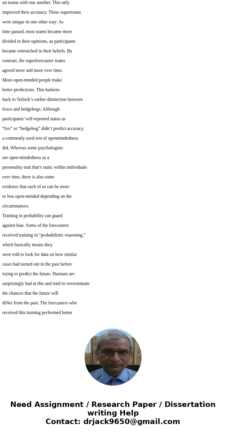 . Read the article summarize the article (1 paragraph) answer how this article relates to the class material? (1-2 paragraphs) critic the article - what is lack . Read the article summarize the article (1 paragraph) answer how this article relates to the class material? (1-2 paragraphs) critic the article - what is lack