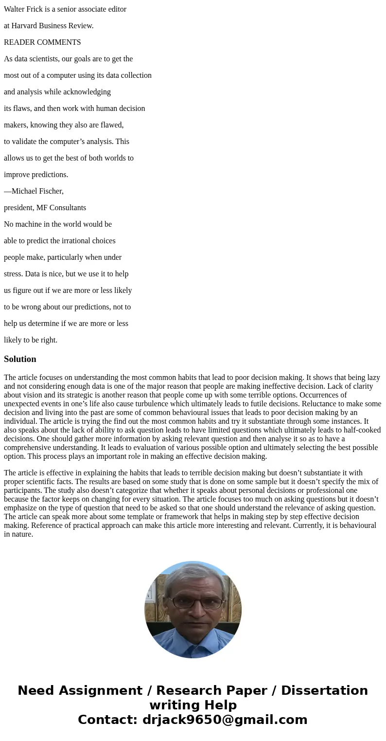 . Read the article summarize the article (1 paragraph) answer how this article relates to the class material? (1-2 paragraphs) critic the article - what is lack . Read the article summarize the article (1 paragraph) answer how this article relates to the class material? (1-2 paragraphs) critic the article - what is lack
