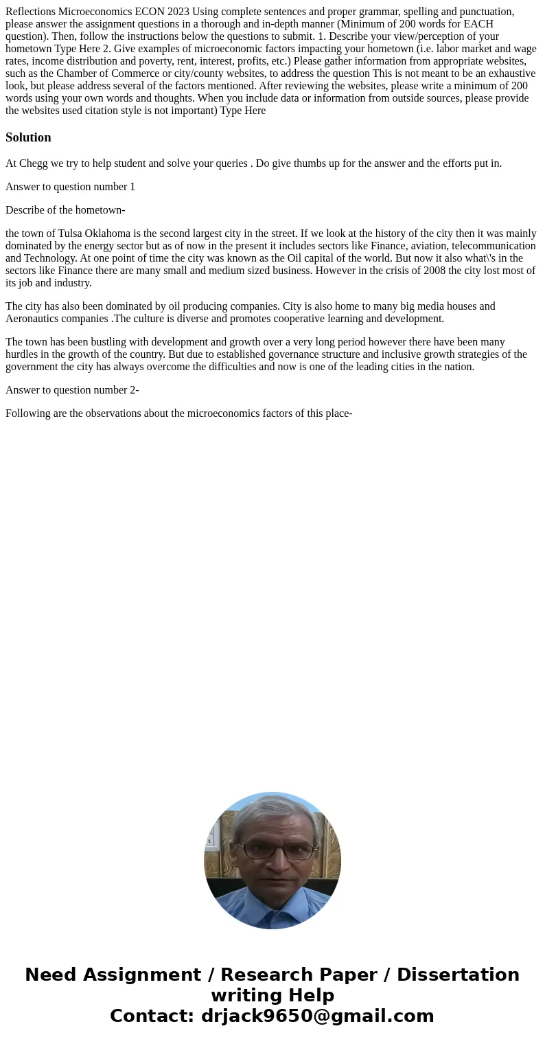 Reflections Microeconomics ECON 2023 Using complete sentences and proper grammar, spelling and punctuation, please answer the assignment questions in a thoroug  Reflections Microeconomics ECON 2023 Using complete sentences and proper grammar, spelling and punctuation, please answer the assignment questions in a thoroug