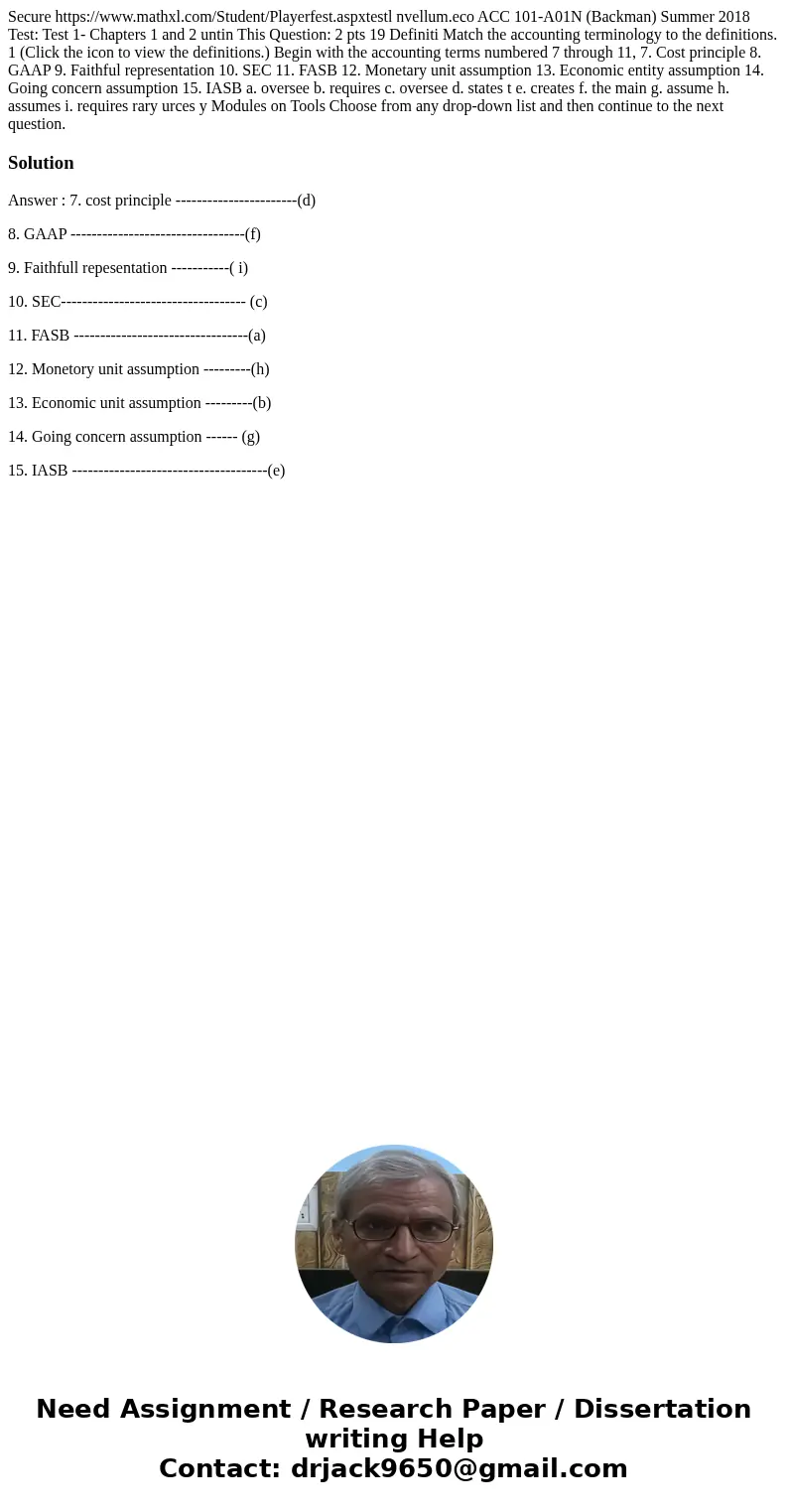 Secure https://www.mathxl.com/Student/Playerfest.aspxtestl nvellum.eco ACC 101-A01N (Backman) Summer 2018 Test: Test 1- Chapters 1 and 2 untin This Question: 2  Secure https://www.mathxl.com/Student/Playerfest.aspxtestl nvellum.eco ACC 101-A01N (Backman) Summer 2018 Test: Test 1- Chapters 1 and 2 untin This Question: 2