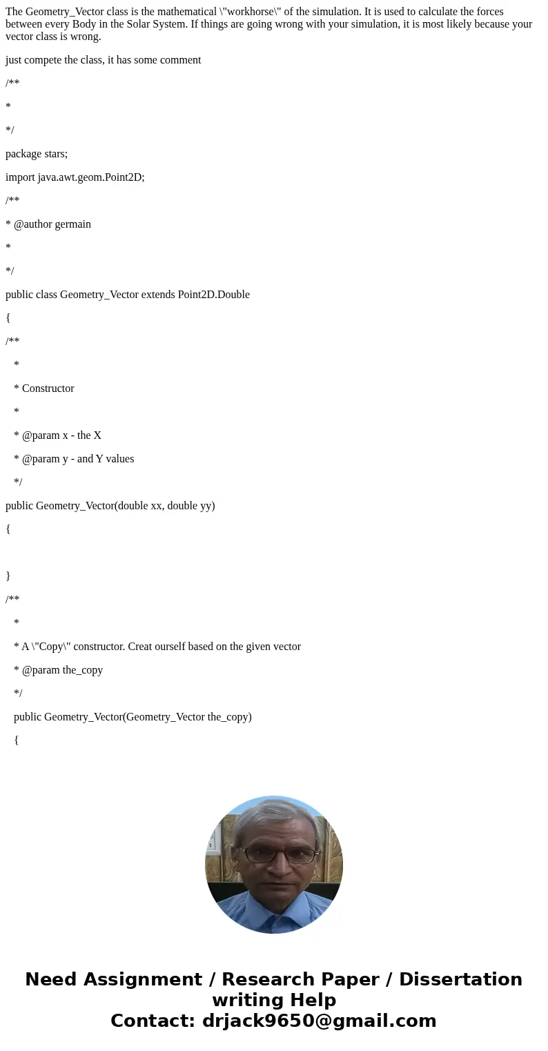 The Geometry_Vector class is the mathematical \ The Geometry_Vector class is the mathematical \