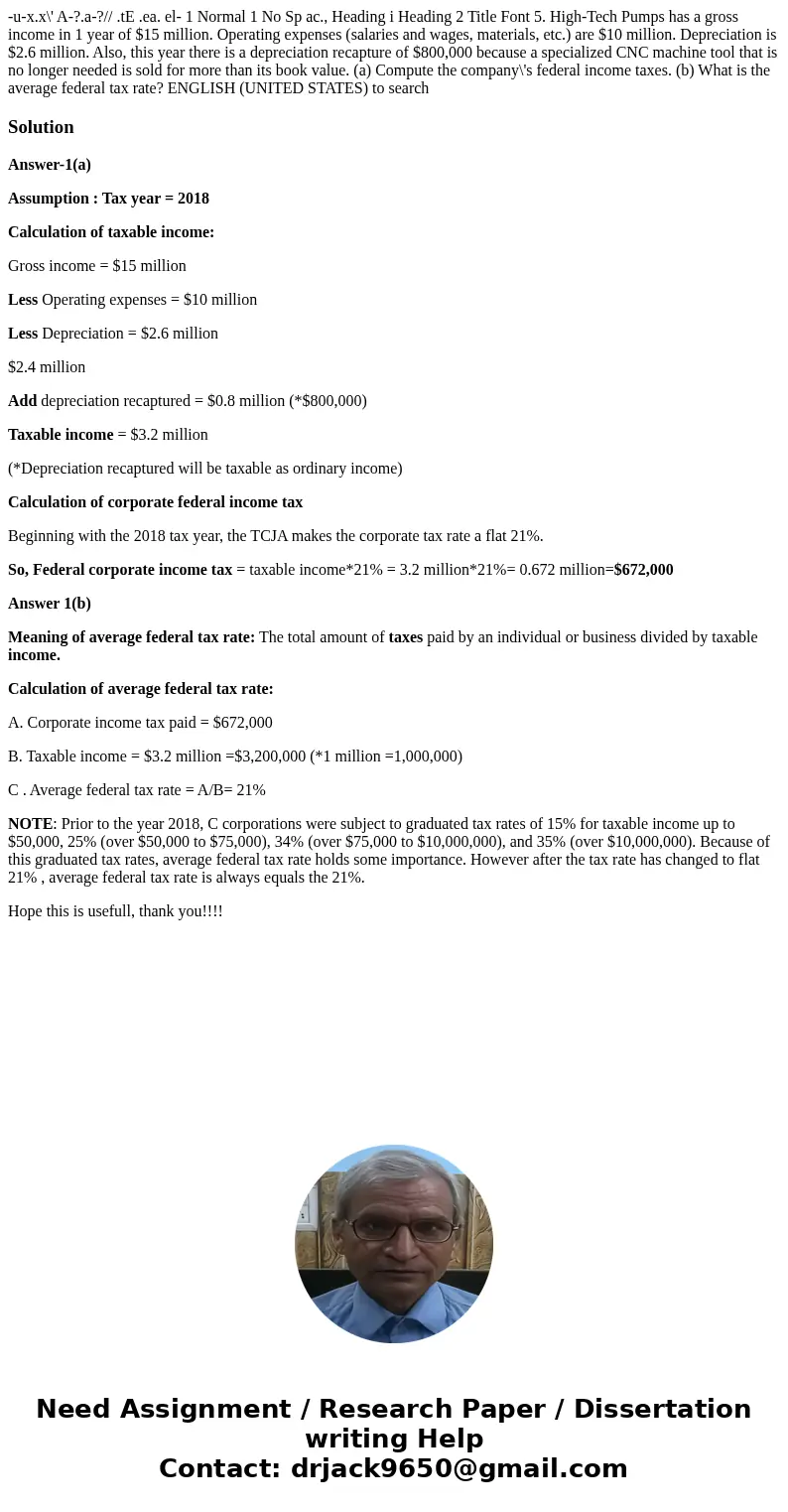 -u-x.x\' A-?.a-?// .tE .ea. el- 1 Normal 1 No Sp ac., Heading i Heading 2 Title Font 5. High-Tech Pumps has a gross income in 1 year of $15 million. Operating   -u-x.x\' A-?.a-?// .tE .ea. el- 1 Normal 1 No Sp ac., Heading i Heading 2 Title Font 5. High-Tech Pumps has a gross income in 1 year of $15 million. Operating