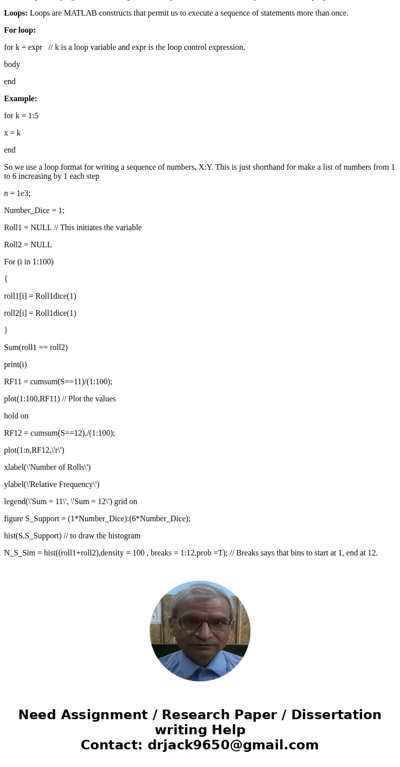 Write a MATLAB program to simulate the following experiments. Draw a dice 100 times. That is, generate a sequence of 100 random numbers from the set {1, ..., 6  Write a MATLAB program to simulate the following experiments. Draw a dice 100 times. That is, generate a sequence of 100 random numbers from the set {1, ..., 6