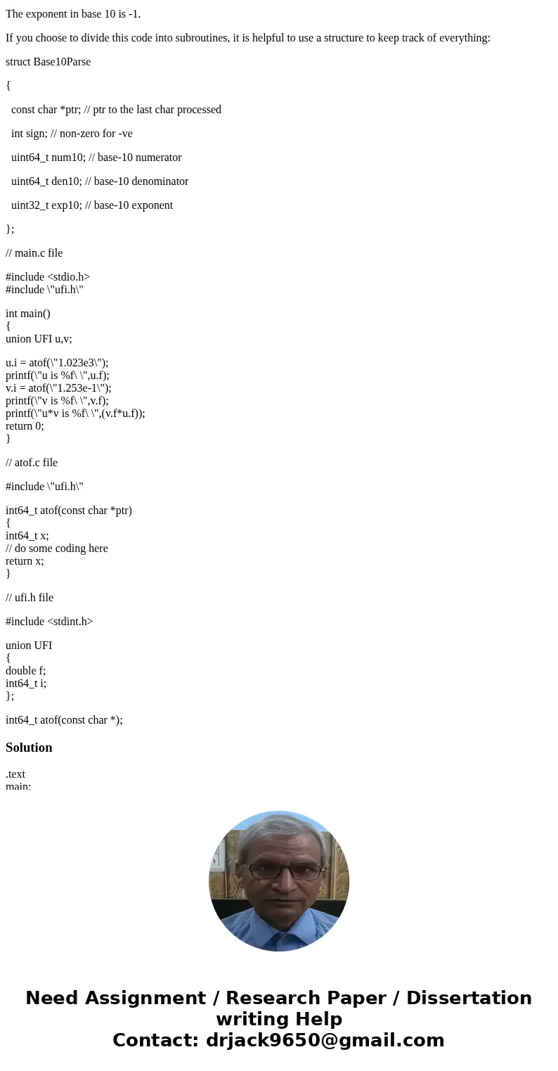 Write a program to convert a real number into floating point representation without using the internal \ Write a program to convert a real number into floating point representation without using the internal \