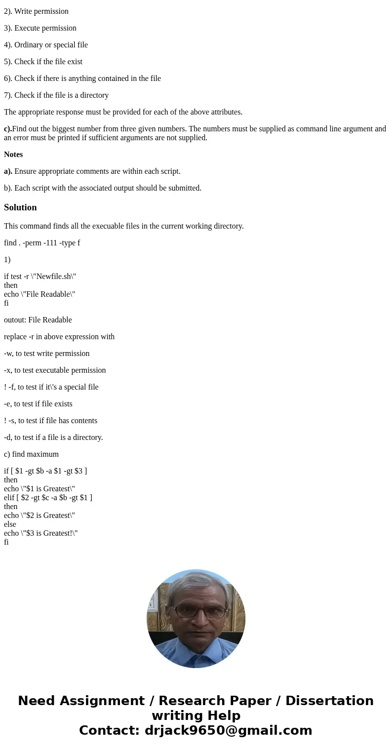 Write shell scripts to accomplish the following system administration tasks: a). MyExecutables: List all the executable files in the current working directory.  Write shell scripts to accomplish the following system administration tasks: a). MyExecutables: List all the executable files in the current working directory.
