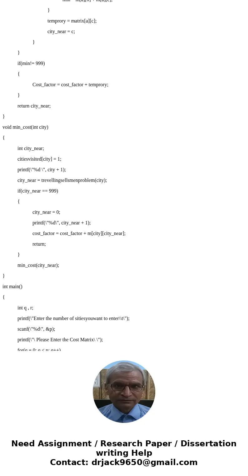 1. Implement the verification algorithm for the Traveling Salesperson Decision problem discussed in class on your system, and study its polynomial-time performa