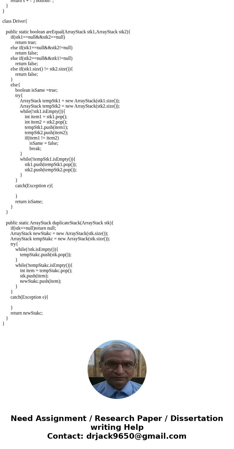 1- In Java Create an array based implementation of a stack Requirments: a- Use packages to organize your code. The classes/abstractions of your collections shou 1- In Java Create an array based implementation of a stack Requirments: a- Use packages to organize your code. The classes/abstractions of your collections shou
