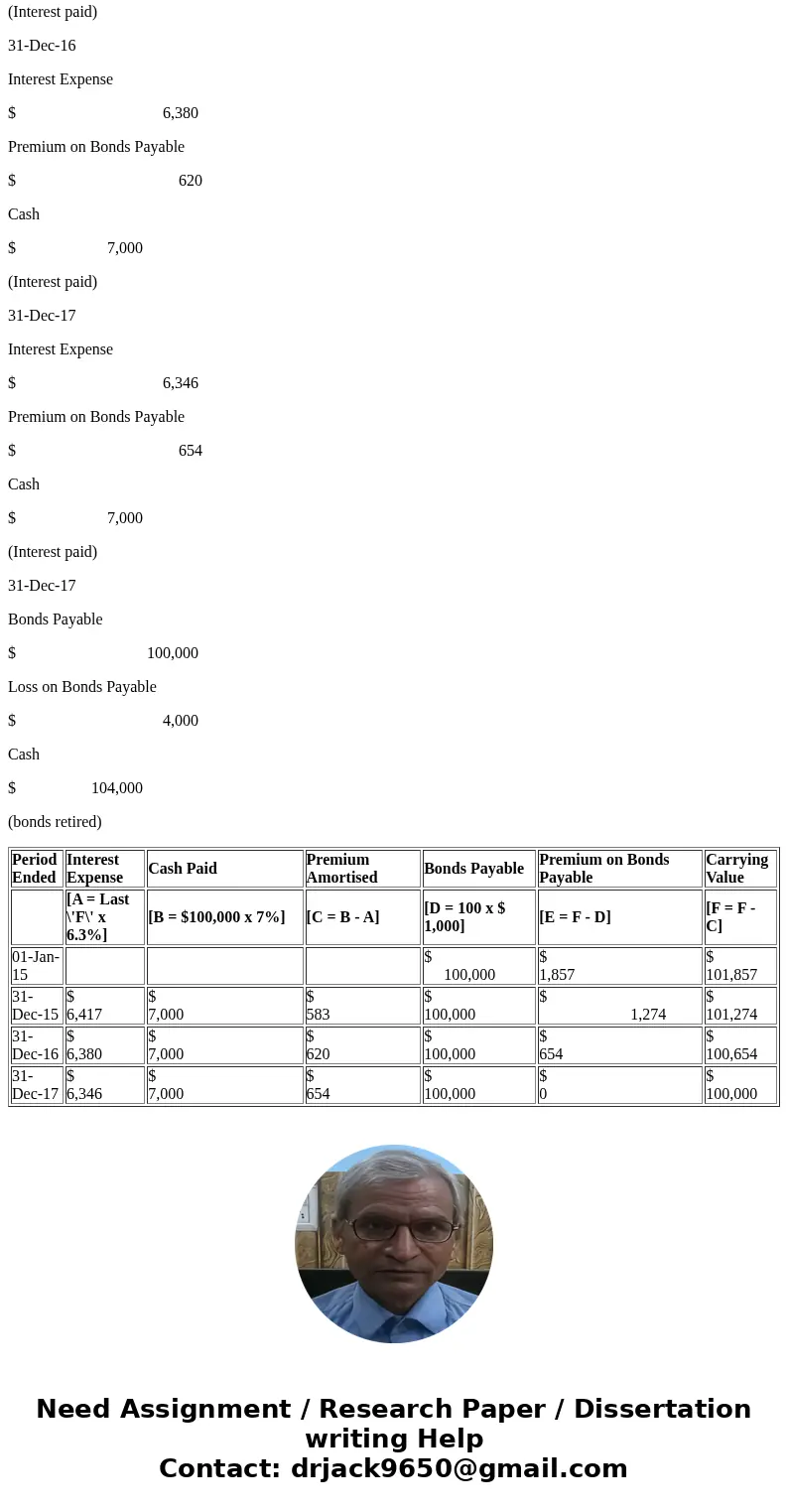  3 PB10-7 (Supplement 10B) Recording Bond Issue, Interest Payments (Effective-Interest Amortization), and Early Bond Retirement LO 10-S2] On January 1, 2015, Me