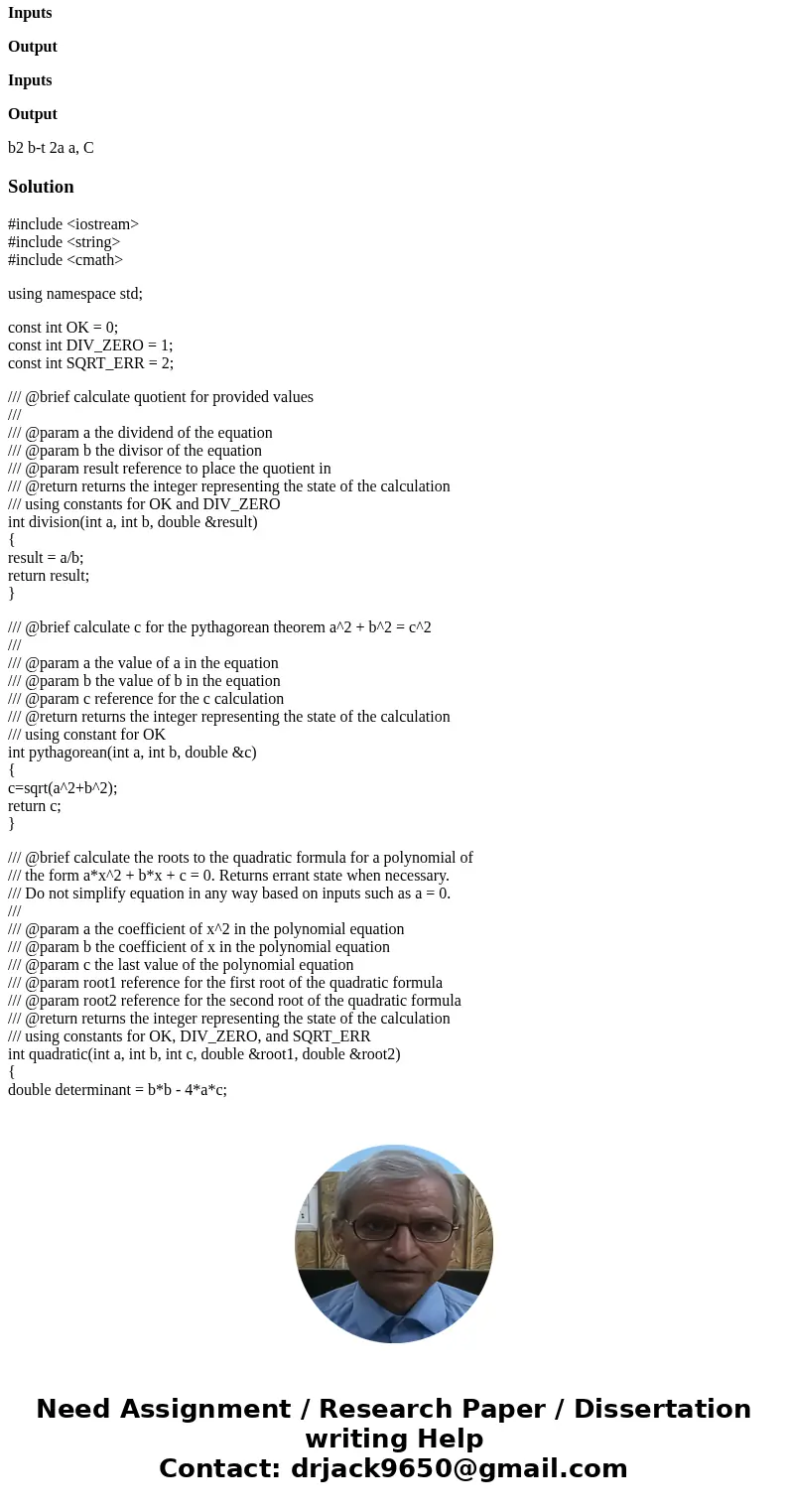 C++ Beginner Program Code - Mathematics with Functions General description This assignment is all about designing functions to be as broadly useful as possible: C++ Beginner Program Code - Mathematics with Functions General description This assignment is all about designing functions to be as broadly useful as possible: