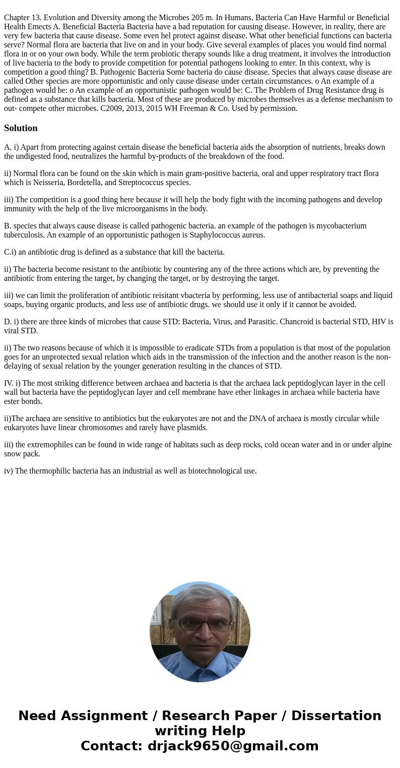 Chapter 13. Evolution and Diversity among the Microbes 205 m. In Humans, Bacteria Can Have Harmful or Beneficial Health Emects A. Beneficial Bacteria Bacteria   Chapter 13. Evolution and Diversity among the Microbes 205 m. In Humans, Bacteria Can Have Harmful or Beneficial Health Emects A. Beneficial Bacteria Bacteria