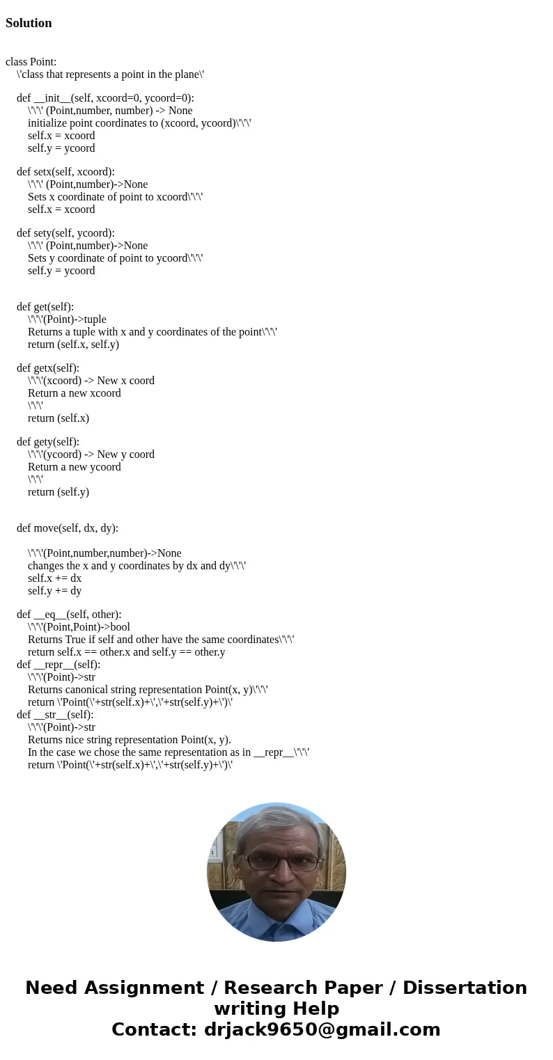 Class Rectangle should have 13 methods. In particular, in addition to the constructor (i.e. __init__ method) and three methods that override python\'s object me Class Rectangle should have 13 methods. In particular, in addition to the constructor (i.e. __init__ method) and three methods that override python\'s object me