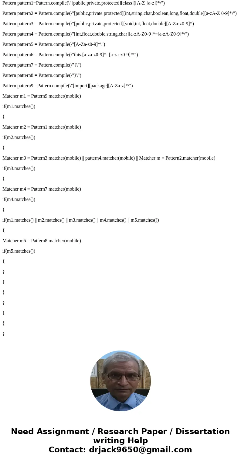 Create the following Software program Using Regular Expressions create a software that will accept in input a text file containing a Java Class. It will recogni