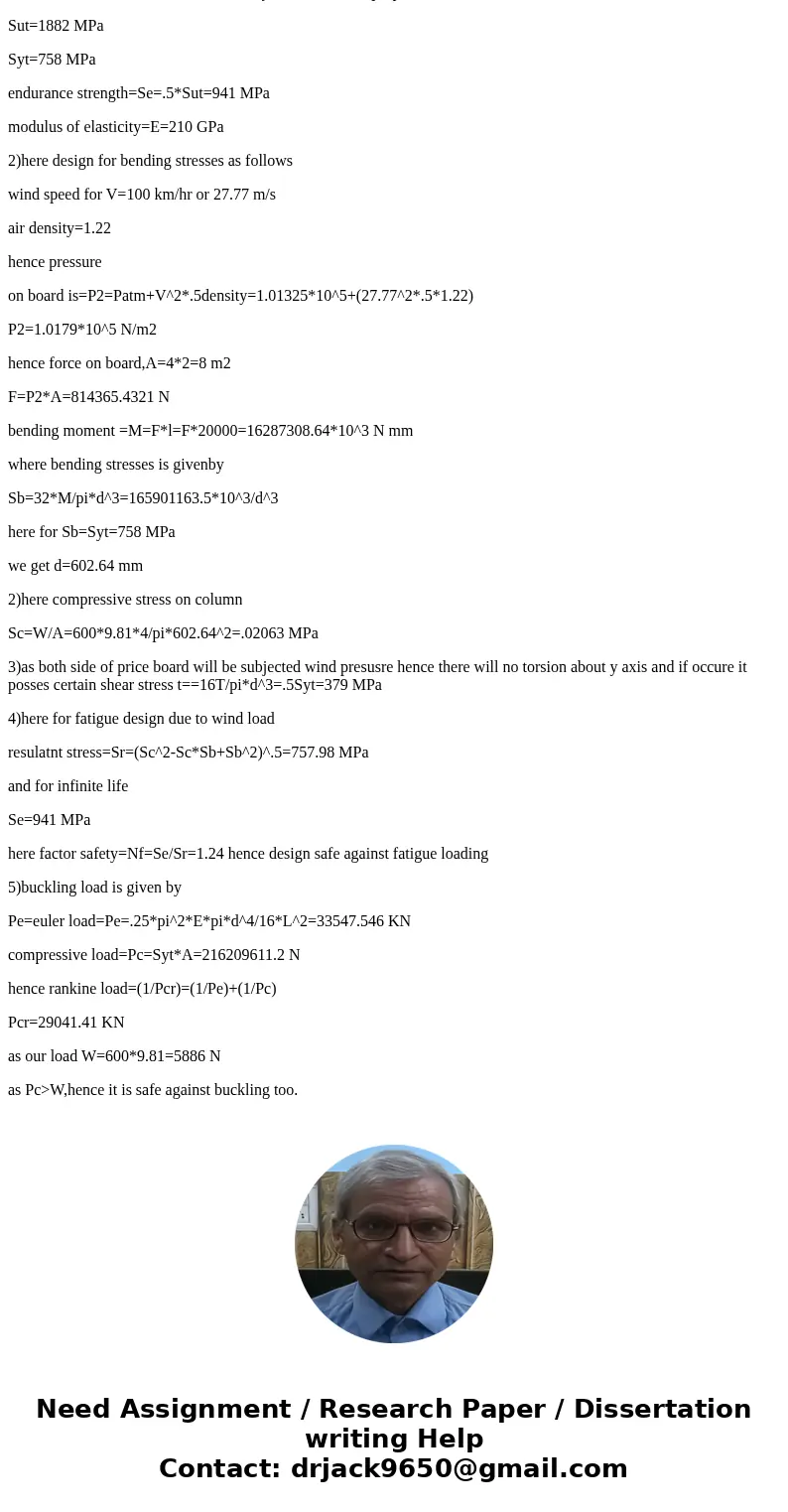 Design the stand of a gas station price board that is 4×2 in size and has a mass of 600kg. The board should be installed at a height of 20m. Need to consider ab Design the stand of a gas station price board that is 4×2 in size and has a mass of 600kg. The board should be installed at a height of 20m. Need to consider ab