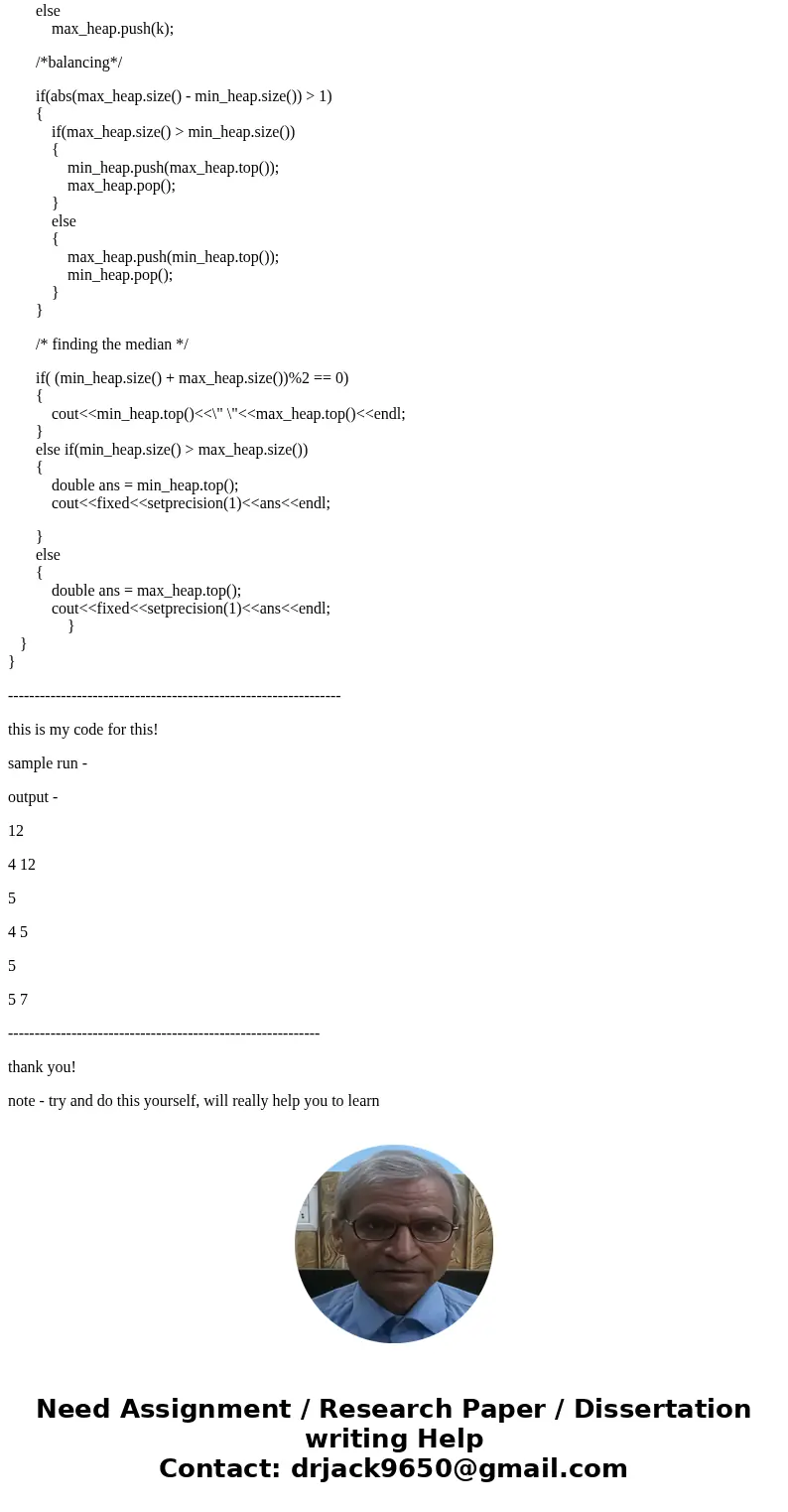 Given a set of keys, the median key is the key in the \  Given a set of keys, the median key is the key in the \