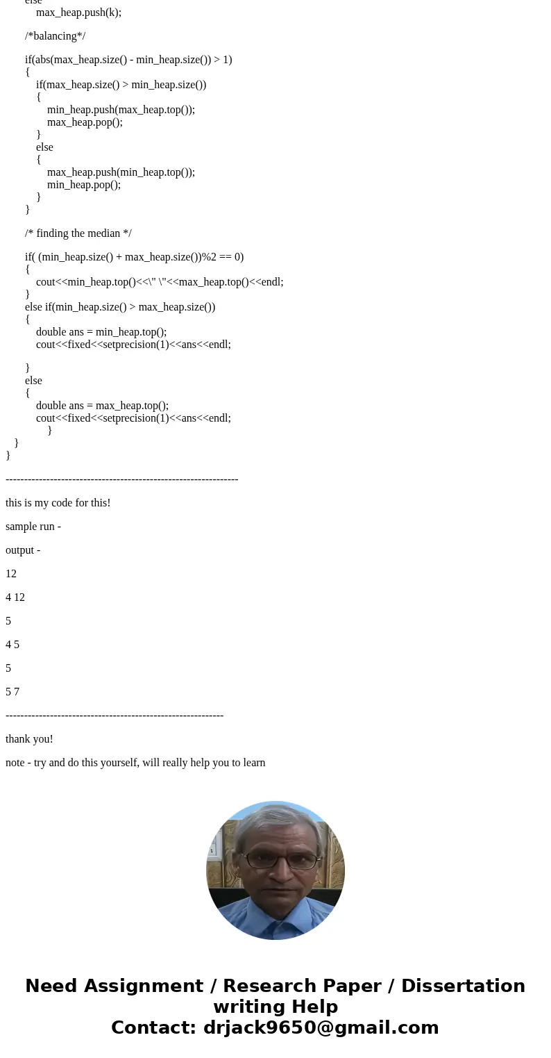 Given a set of keys, the median key is the key in the \  Given a set of keys, the median key is the key in the \