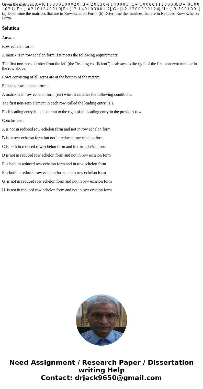  Given the matrices: A = [0 1 0 0 0 0 1 0 0 0 2 0], B = [2 0 1 3 0 -1 1 4 0 0 0 1], C = [1 0 0 0 0 1 1 2 0 0 0 0], D = [0 1 0 0 1 0 2 1], E = [1 0 2 1 0 1 3 4 0