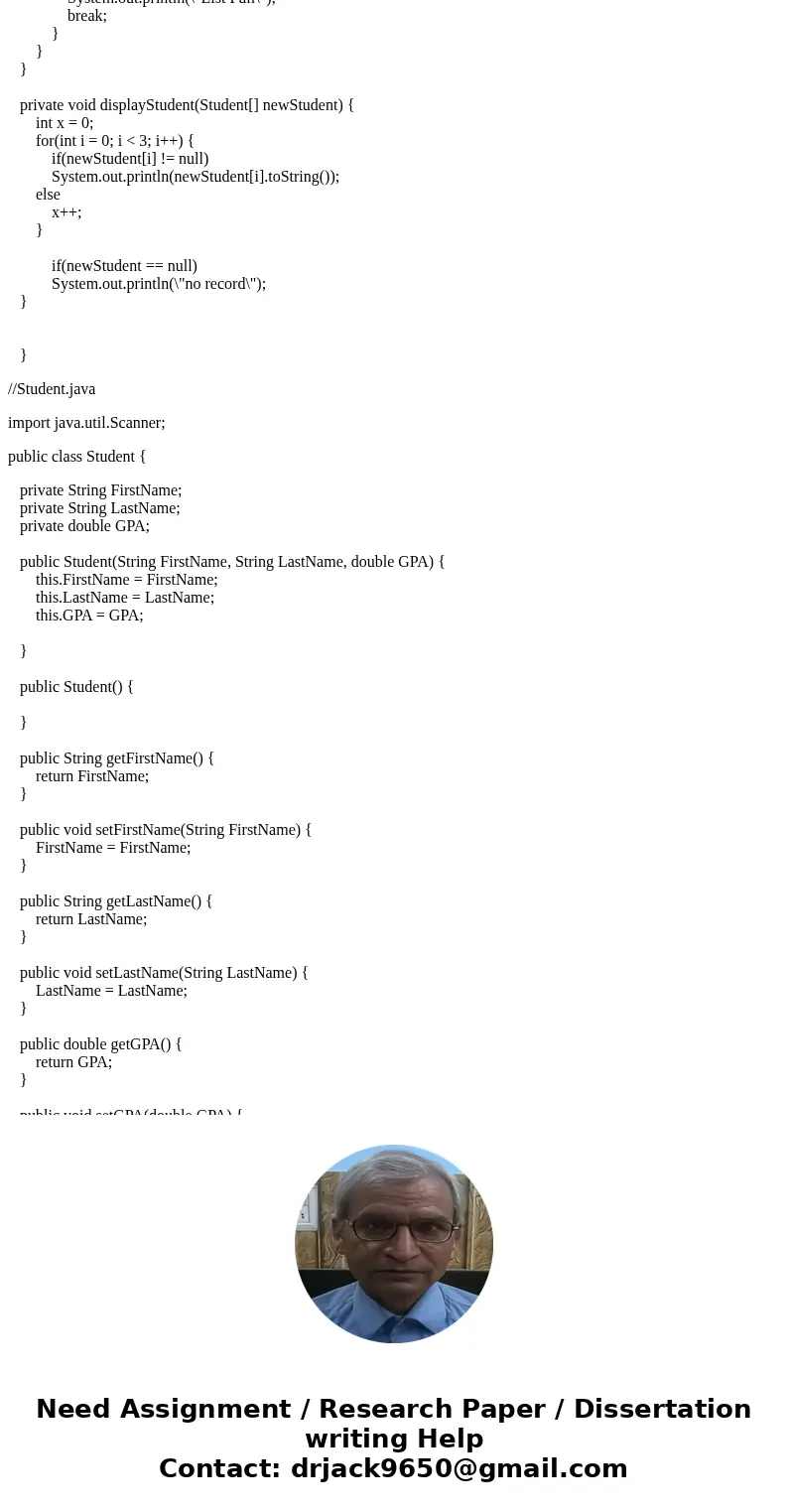 I\'m getting \'List Full\' when I try to add 2nd student. //Driver.java import java.util.Scanner; public class Driver { public static void main(String[] args) {