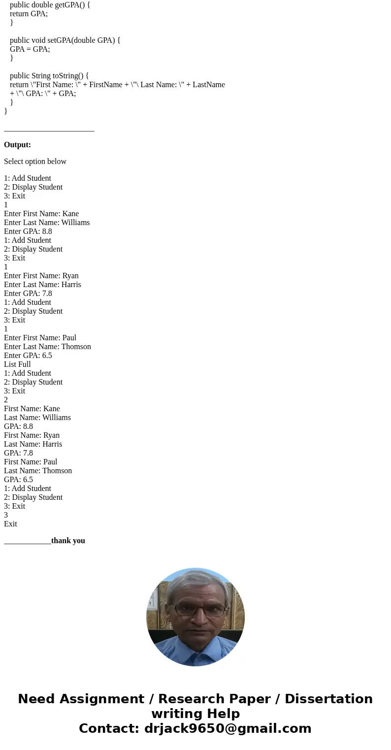 I\'m getting \'List Full\' when I try to add 2nd student. //Driver.java import java.util.Scanner; public class Driver { public static void main(String[] args) {