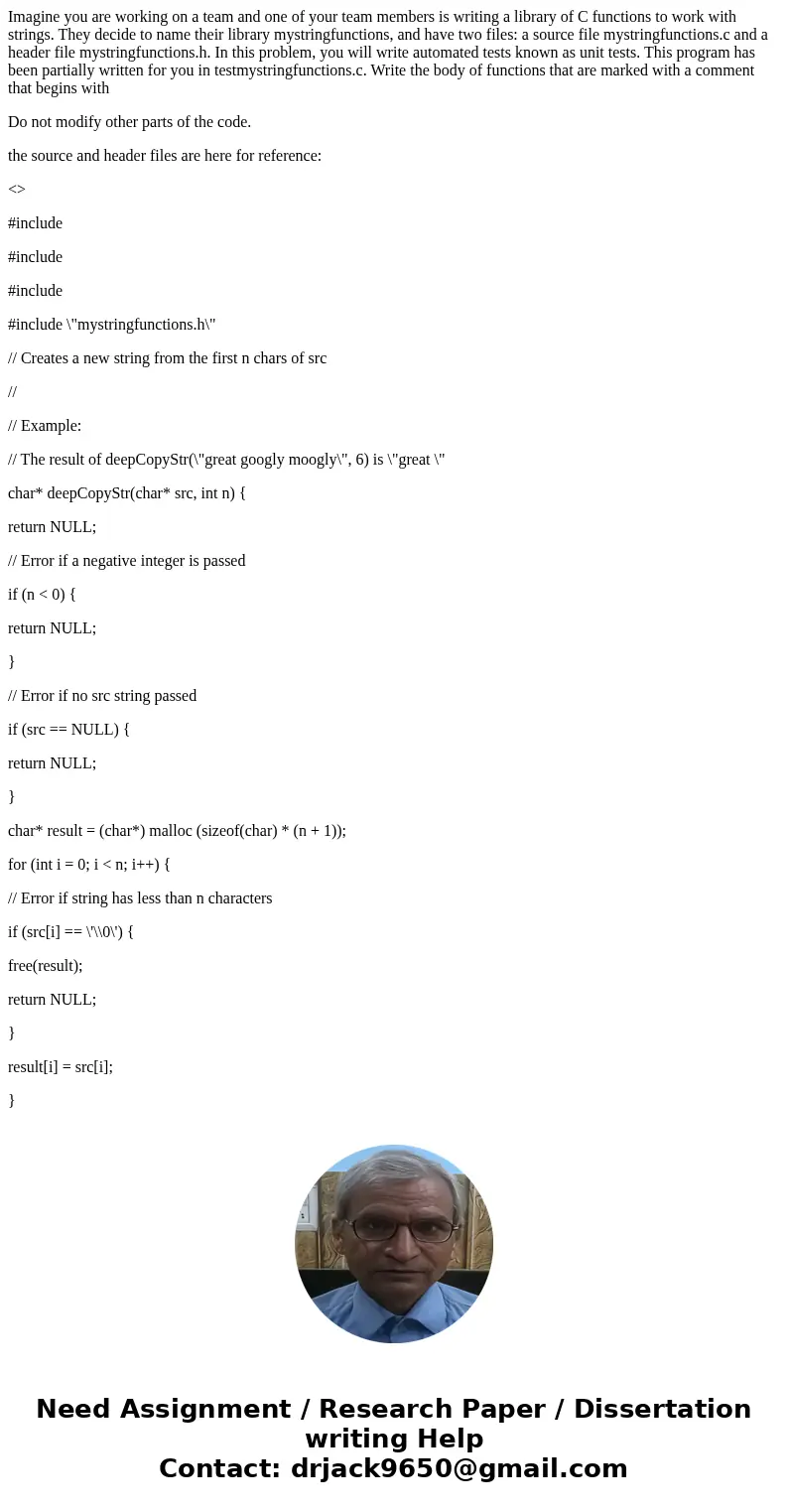 Imagine you are working on a team and one of your team members is writing a library of C functions to work with strings. They decide to name their library mystr