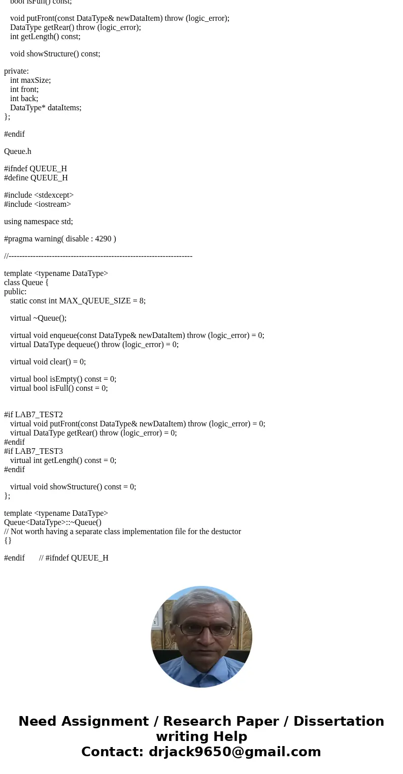 Implement the Queue ADT using array – based approach. Using C++ programming Language #include \ Implement the Queue ADT using array – based approach. Using C++ programming Language #include \