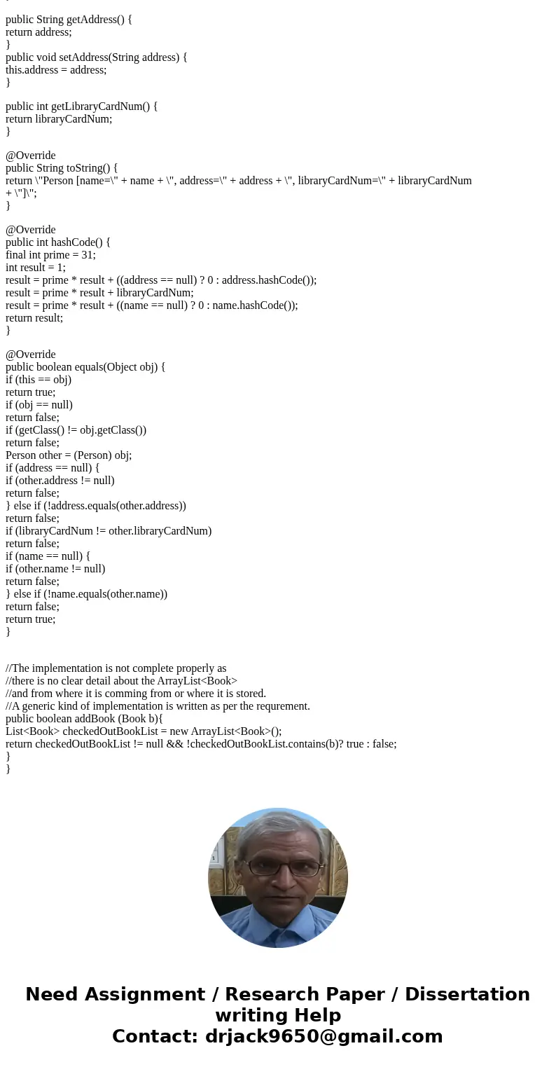 In this homework you will implement a Library class that uses your Book and Person class from homework 2. with slight modifications. The Library class will kee  In this homework you will implement a Library class that uses your Book and Person class from homework 2. with slight modifications. The Library class will kee