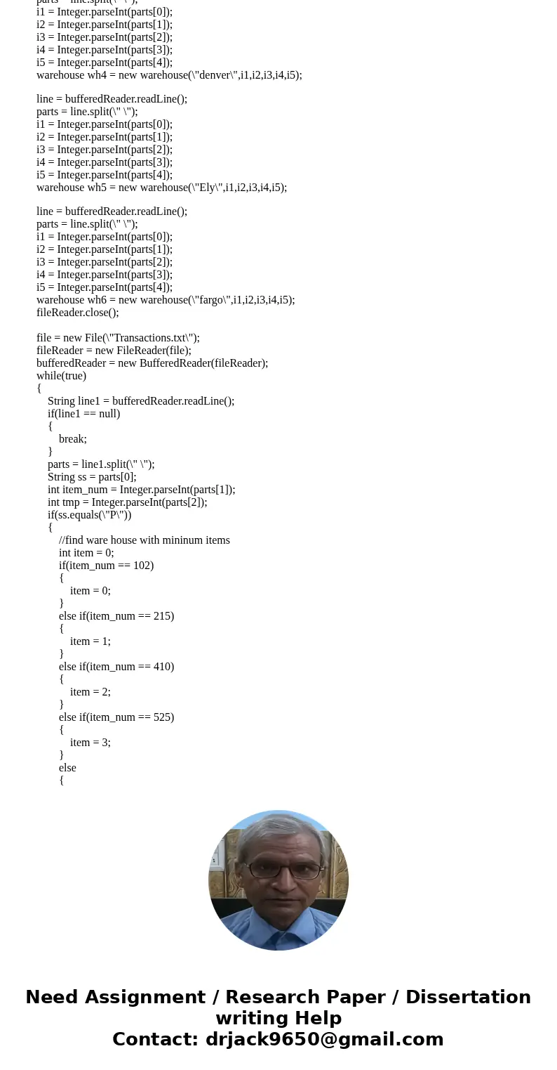 Inventory Management System objective: Work with multiple objects and review reading data files. Description: A wholesale distributor has six warehouses (Atlan  Inventory Management System objective: Work with multiple objects and review reading data files. Description: A wholesale distributor has six warehouses (Atlan