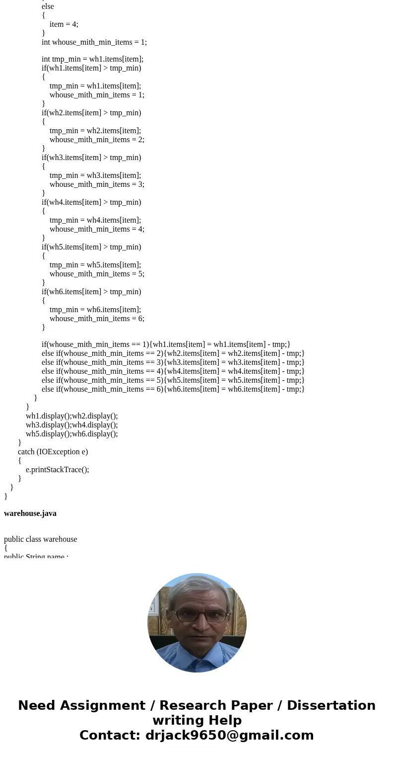 Inventory Management System objective: Work with multiple objects and review reading data files. Description: A wholesale distributor has six warehouses (Atlan  Inventory Management System objective: Work with multiple objects and review reading data files. Description: A wholesale distributor has six warehouses (Atlan