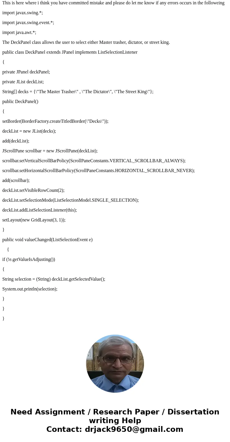 JAVA help! I am trying to create an application that allows the user to select one deck, one truck assembly, and one wheel from either list components or combo  JAVA help! I am trying to create an application that allows the user to select one deck, one truck assembly, and one wheel from either list components or combo