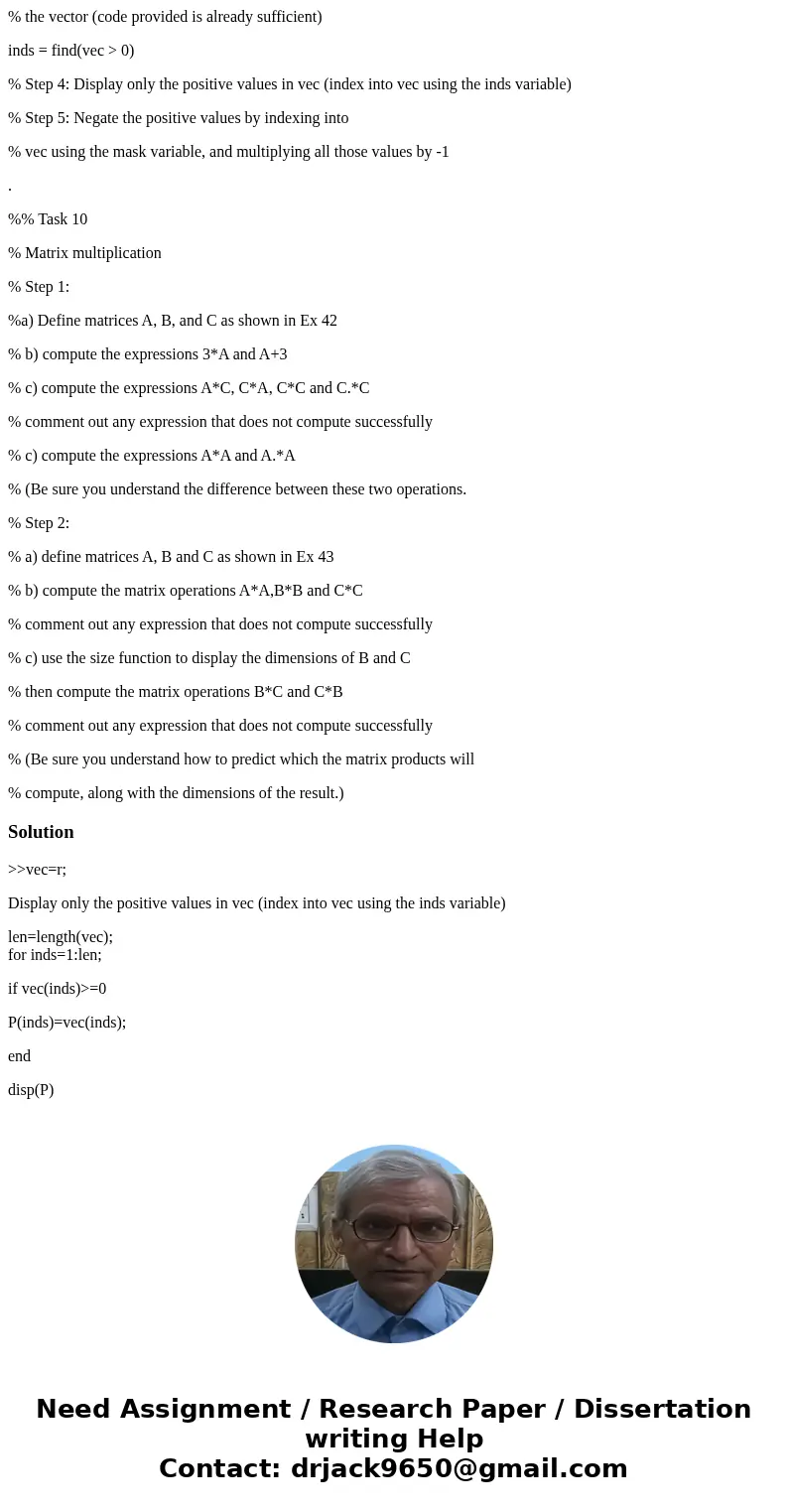 Matlab coding assistance. Having some difficulty please help! thank you so much in advance! %% Task 9 % use logical tests to locate and update subsets of a matr