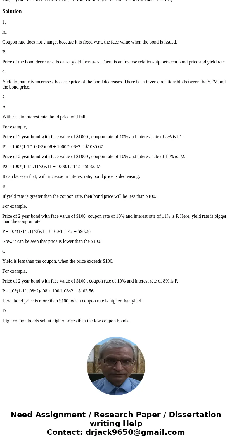  .nl????e) 16:18 Problem Set 6 class.pdf I. Prices and yields A 10-year bond is issued with a face valuc of $1,000, paying inlerest of 560 a year, IE market yie