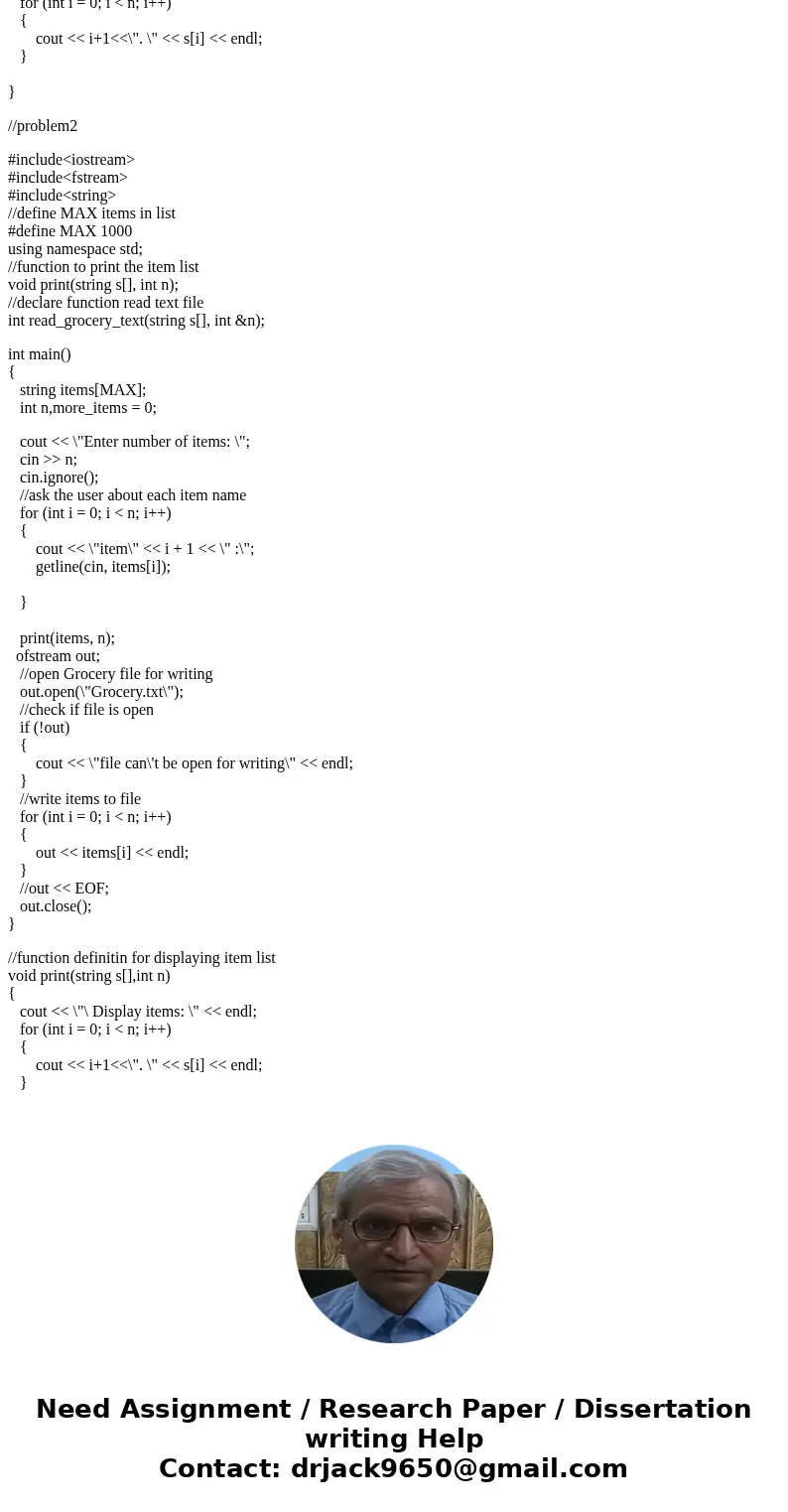 please use C++ programming <Grocery List> Create a program that makes a grocery list. You will need an array of strings. You don’t know how many items wil please use C++ programming <Grocery List> Create a program that makes a grocery list. You will need an array of strings. You don’t know how many items wil