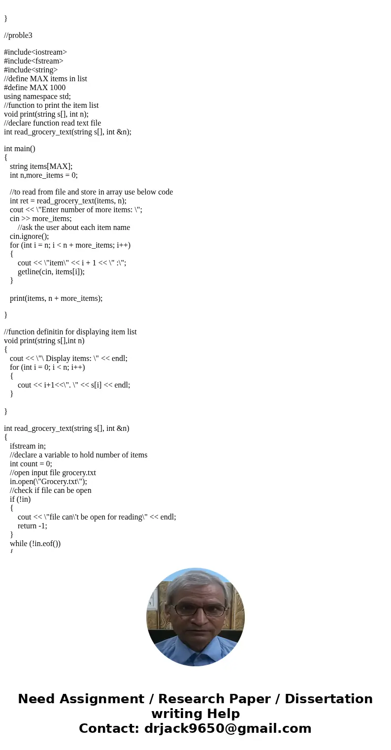 please use C++ programming <Grocery List> Create a program that makes a grocery list. You will need an array of strings. You don’t know how many items wil please use C++ programming <Grocery List> Create a program that makes a grocery list. You will need an array of strings. You don’t know how many items wil