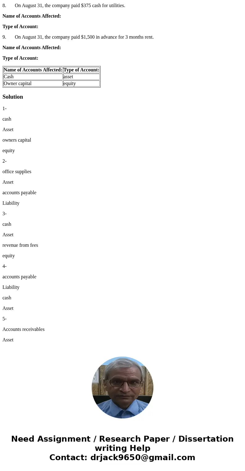 Question 2: In a double entry accounting system, each transaction affects at least two different accounts. For the following transactions identify the two accou Question 2: In a double entry accounting system, each transaction affects at least two different accounts. For the following transactions identify the two accou