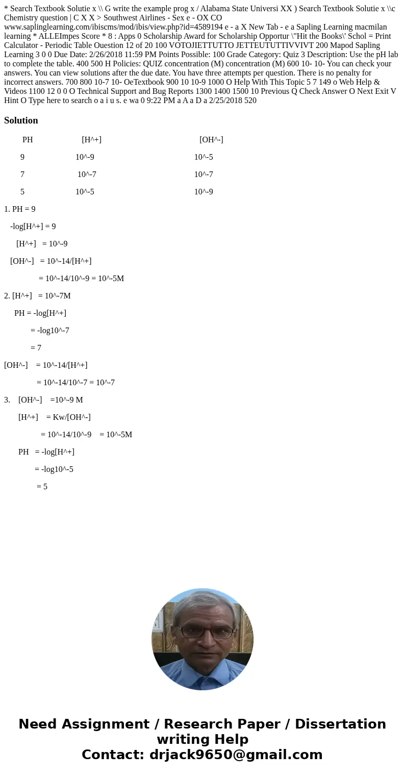  * Search Textbook Solutie x \\ G write the example prog x / Alabama State Universi XX ) Search Textbook Solutie x \\c Chemistry question | C X X > Southwest