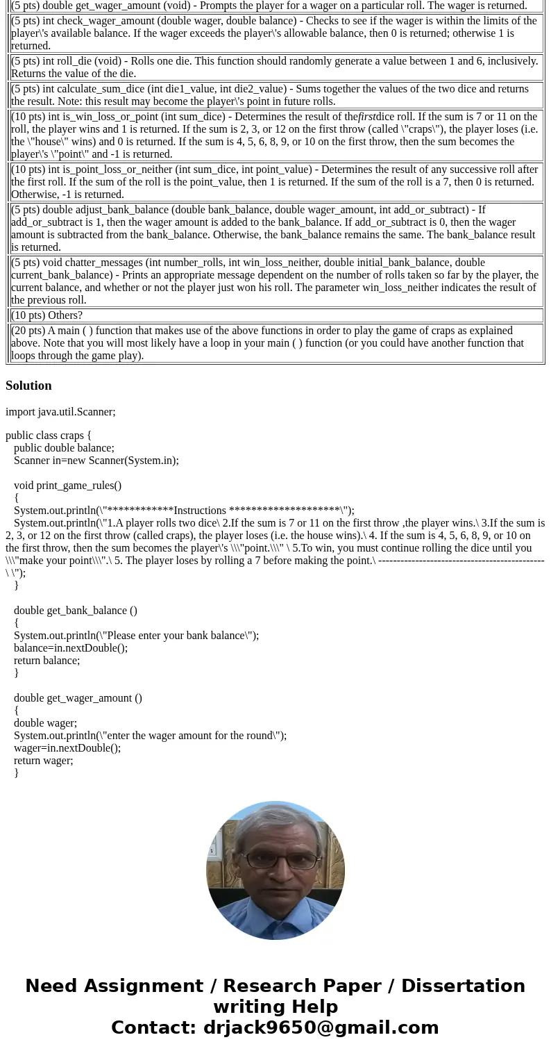The following description has been adopted from Deitel & Deitel. One of the most popular games of chance is a dice game called \ The following description has been adopted from Deitel & Deitel. One of the most popular games of chance is a dice game called \