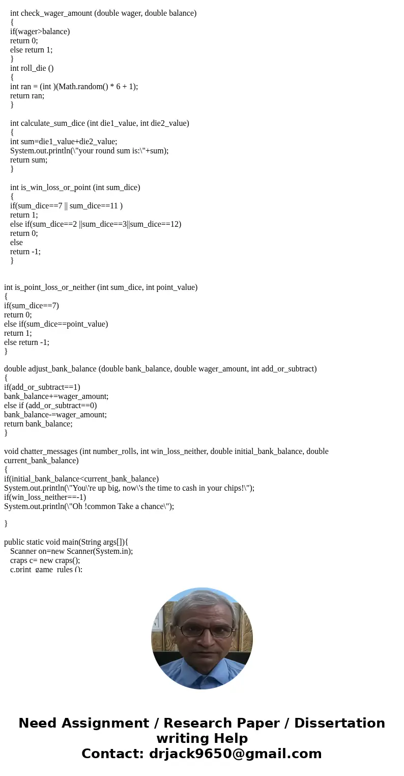 The following description has been adopted from Deitel & Deitel. One of the most popular games of chance is a dice game called \ The following description has been adopted from Deitel & Deitel. One of the most popular games of chance is a dice game called \