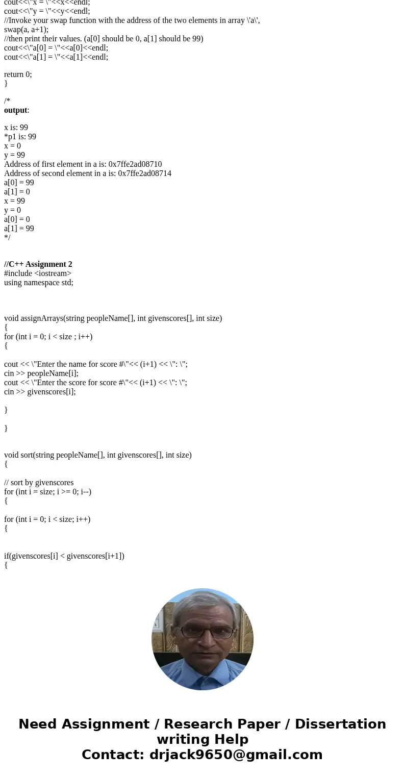 This assignment will give you a chance to perform some simple tasks with pointers. The instructions below are a sequence of tasks that are only loosely related  This assignment will give you a chance to perform some simple tasks with pointers. The instructions below are a sequence of tasks that are only loosely related