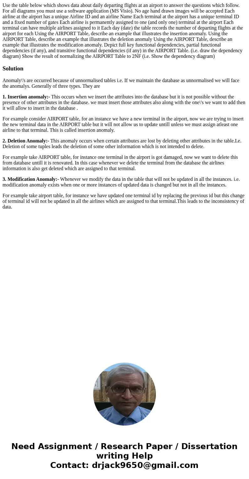  Use the table below which shows data about daily departing flights at an airport to answer the questions which follow. For all diagrams you must use a software