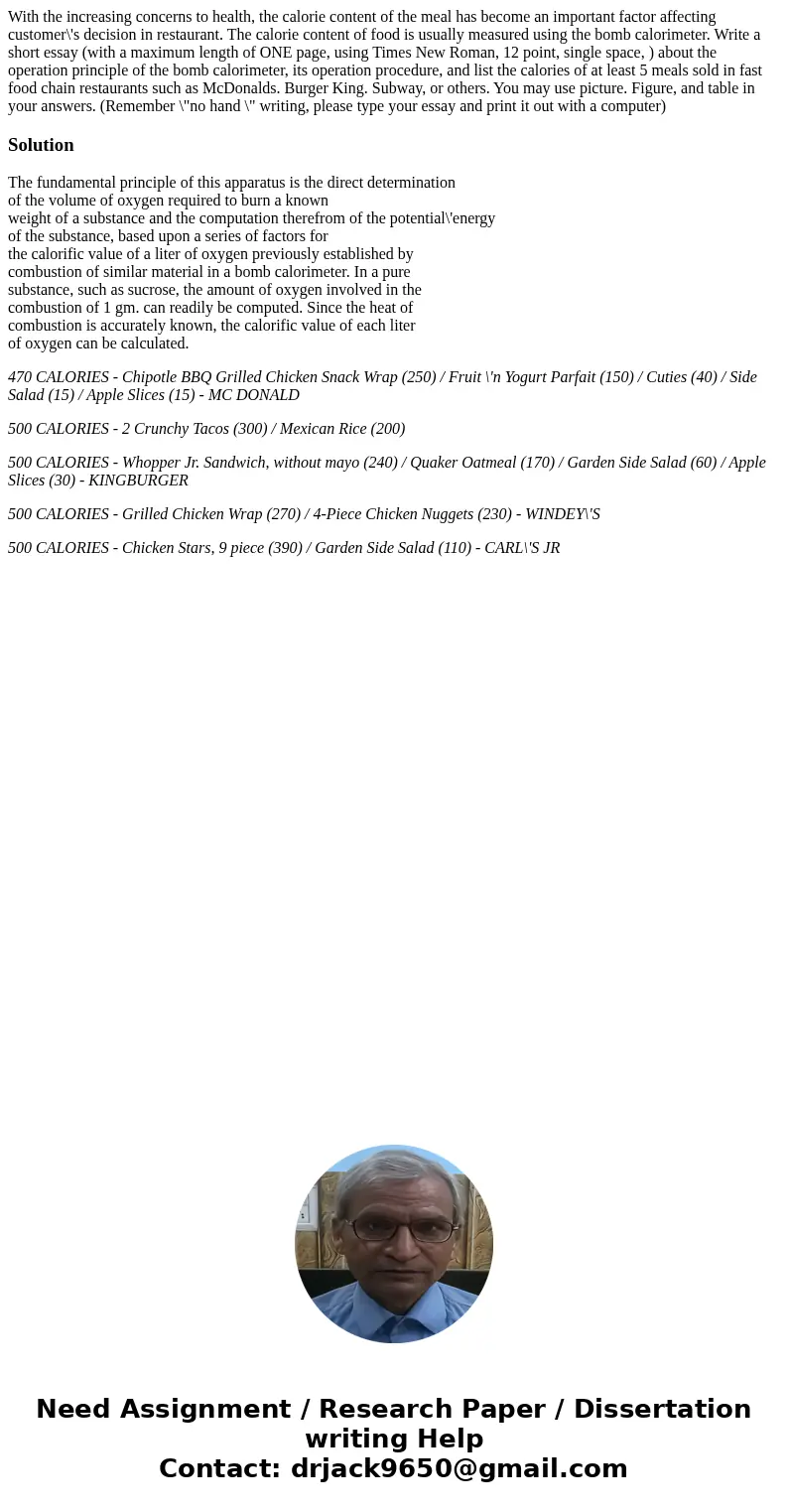 With the increasing concerns to health, the calorie content of the meal has become an important factor affecting customer\'s decision in restaurant. The calori  With the increasing concerns to health, the calorie content of the meal has become an important factor affecting customer\'s decision in restaurant. The calori