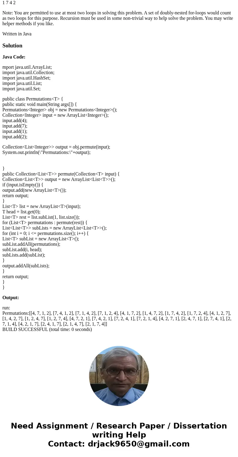 Write a recursive method public static ArrayList permuteArray(int[] array) that returns an ArrayList of all permutations of the the parameter array. The ArrayLi