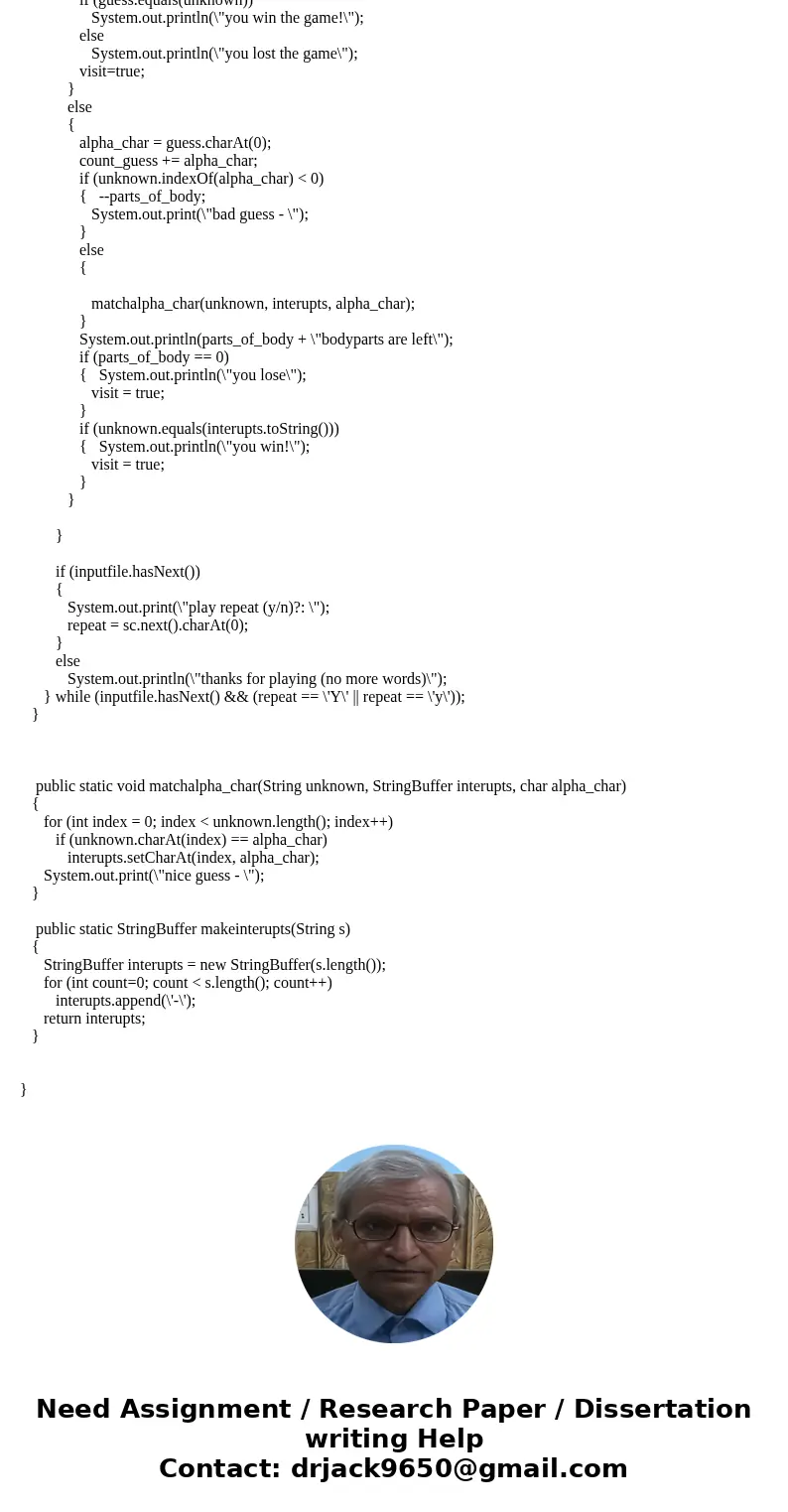 Write an interactive program that plays a game of hangman. Store the word to be guessed in successive elements of an array of individual characters called word  Write an interactive program that plays a game of hangman. Store the word to be guessed in successive elements of an array of individual characters called word