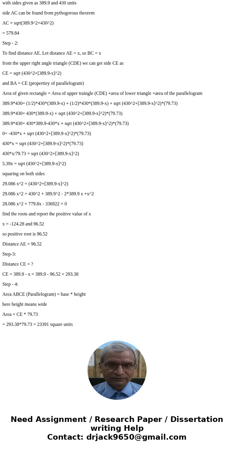 A MANUFACTURING PLANT WOULD LIKE TO EXPAND BUT NEEDS MORE SEWER CAPACITY, THE CITY HAS AGREED TO HELP BY INSTALLING A NEW SEWER LINE ACROSS A RECTANGULAR SHAPE  A MANUFACTURING PLANT WOULD LIKE TO EXPAND BUT NEEDS MORE SEWER CAPACITY, THE CITY HAS AGREED TO HELP BY INSTALLING A NEW SEWER LINE ACROSS A RECTANGULAR SHAPE