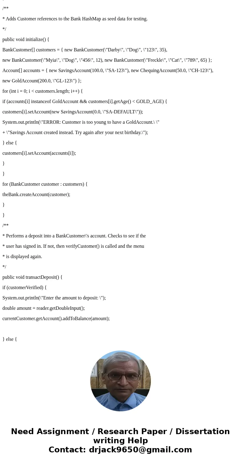 Account class • The Account class will become an abstract class. • The addTransactionInfo(String) method we become an abstract method. • Each subclass will now  Account class • The Account class will become an abstract class. • The addTransactionInfo(String) method we become an abstract method. • Each subclass will now