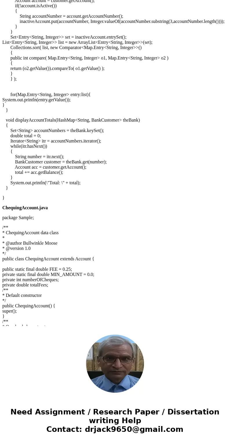 Account class • The Account class will become an abstract class. • The addTransactionInfo(String) method we become an abstract method. • Each subclass will now  Account class • The Account class will become an abstract class. • The addTransactionInfo(String) method we become an abstract method. • Each subclass will now