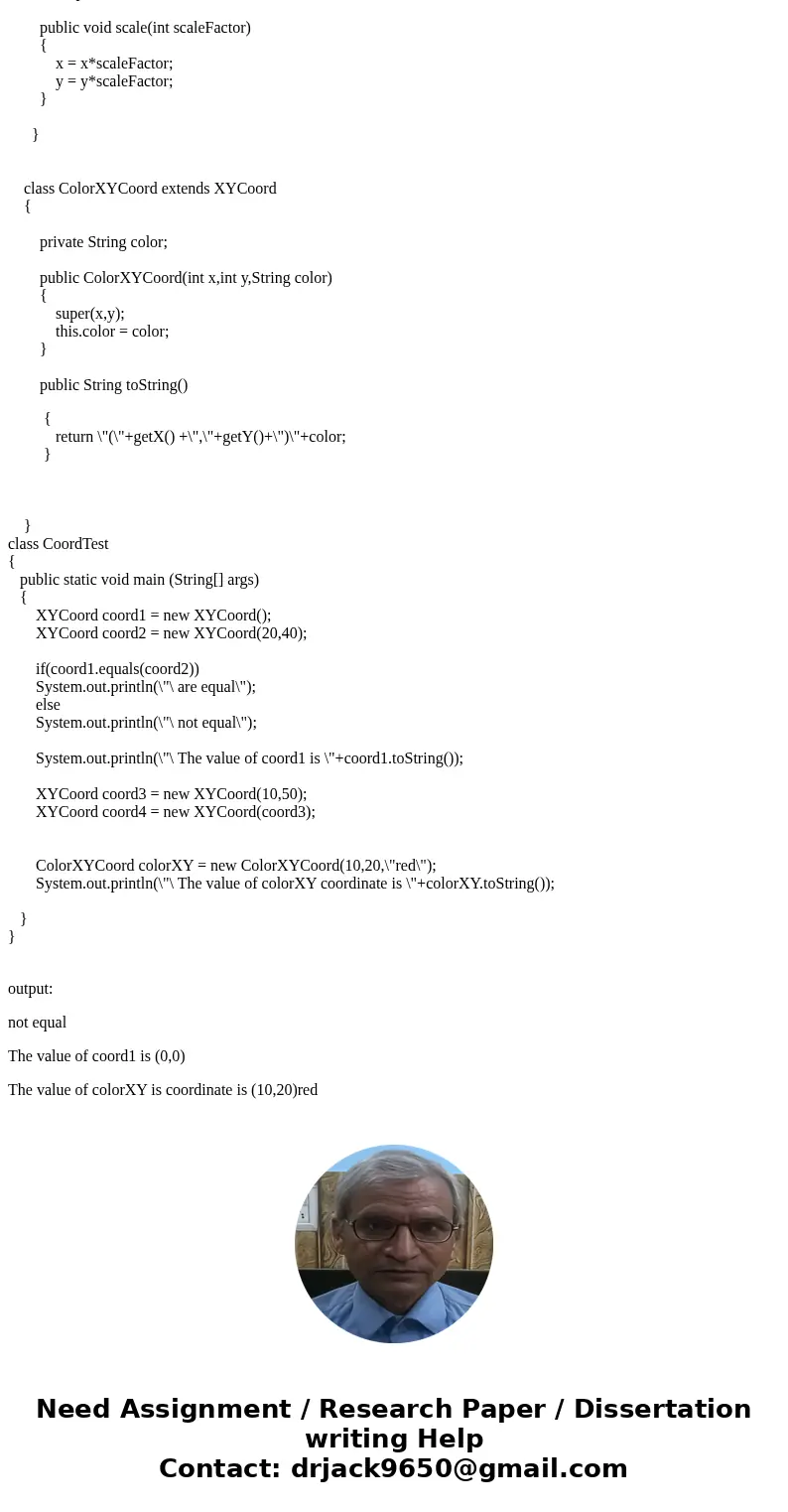 Answer the following for the XYCoord class given below. (20 pts.) (a) Give a statement to create a new XYCoord object, coord1, initialized to its default value. Answer the following for the XYCoord class given below. (20 pts.) (a) Give a statement to create a new XYCoord object, coord1, initialized to its default value.