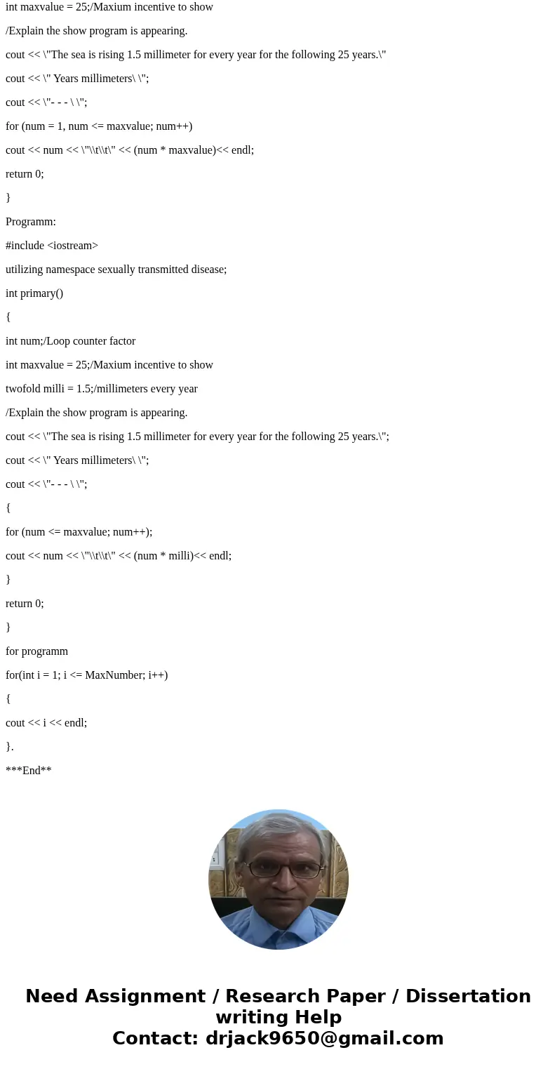 Assuming the ocean’s level is currently rising at about 1.6 millimeters per year, create an application that display the number of millimeters that the ocean wi