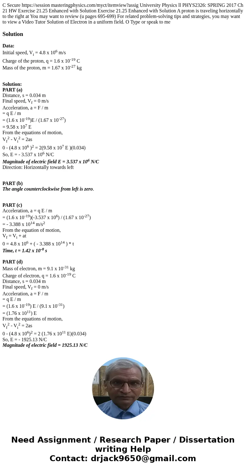 C Secure https://session masteringphysics.com/myct/itemview?assig University Physics ll PHYS2326: SPRING 2017 Ch 21 HW Exercise 21.25 Enhanced with Solution Ex  C Secure https://session masteringphysics.com/myct/itemview?assig University Physics ll PHYS2326: SPRING 2017 Ch 21 HW Exercise 21.25 Enhanced with Solution Ex
