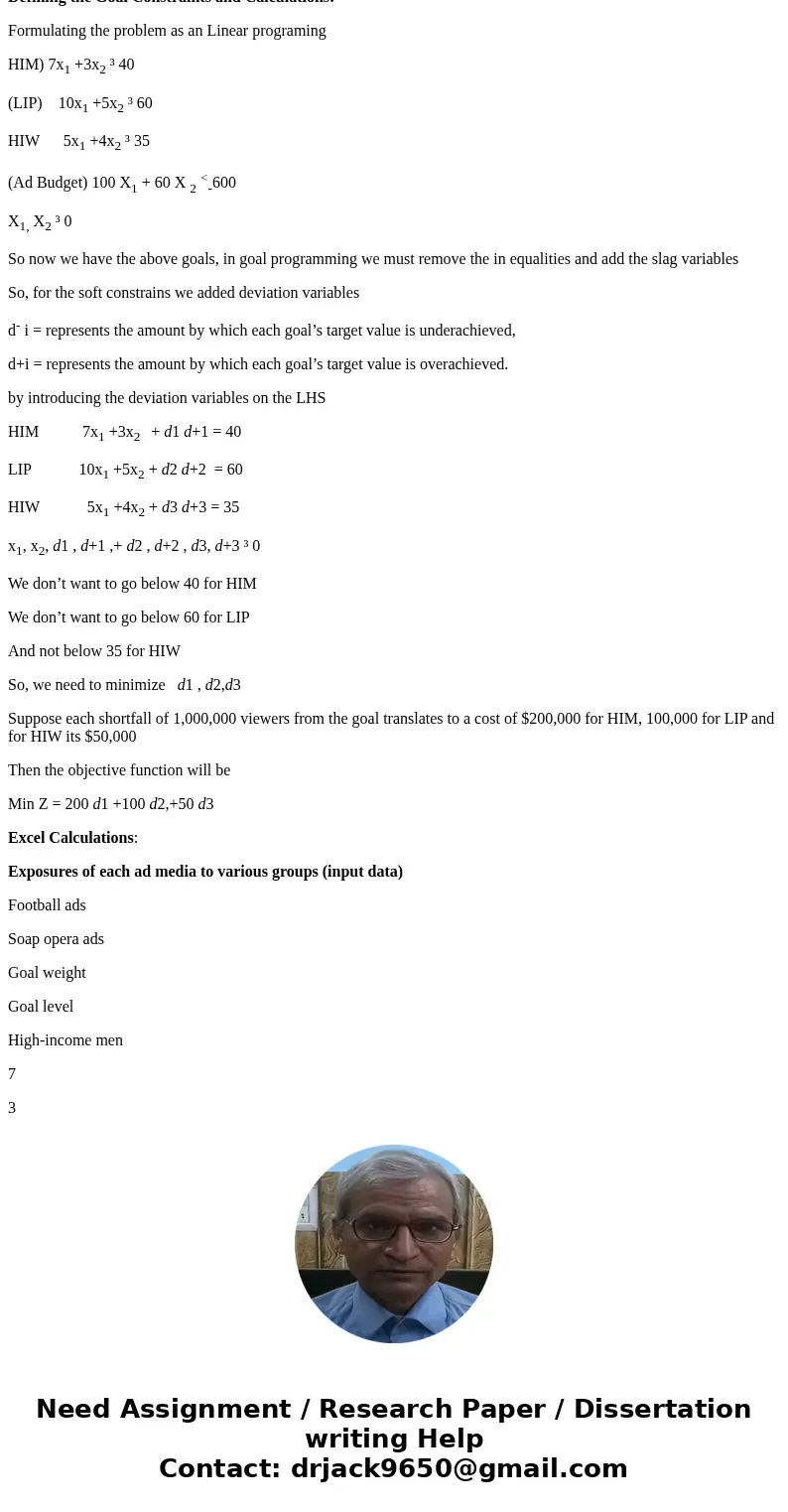 Can i get the conclusion for this below goal programing ?? Objective of the Project: The objective of this report is to identify the three target audiences cust Can i get the conclusion for this below goal programing ?? Objective of the Project: The objective of this report is to identify the three target audiences cust