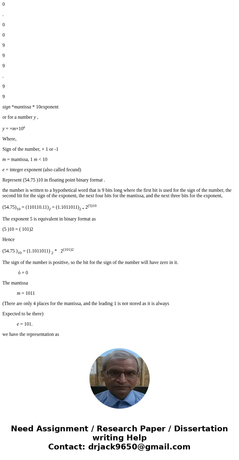 Consider a hypothetical limited accuracy rounding computer that stores floats with 6-bit mantissas. Find the smallest real number that may be legally stored as  Consider a hypothetical limited accuracy rounding computer that stores floats with 6-bit mantissas. Find the smallest real number that may be legally stored as