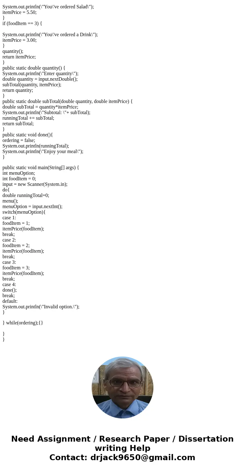 Create a fast food ordering system using the below data. 1) Prompt user to select value, burger, salad and/or drink 2) Depending on answer provide user with opt Create a fast food ordering system using the below data. 1) Prompt user to select value, burger, salad and/or drink 2) Depending on answer provide user with opt